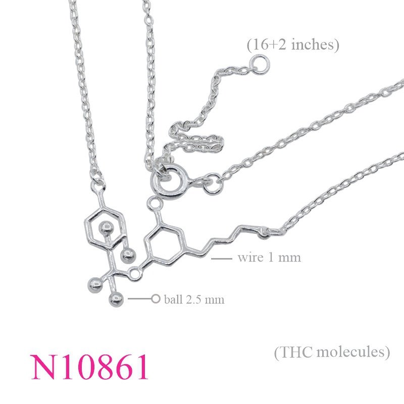 <p>Necklace, 16+2 inches chain and THC molecule sign.</p>
