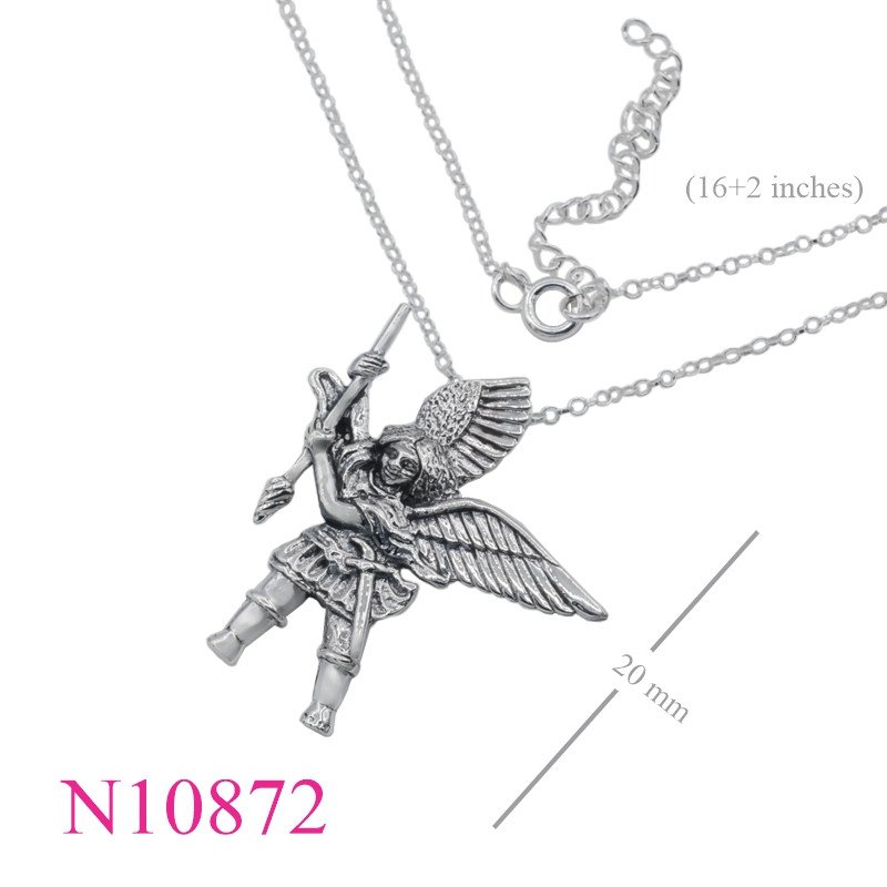 <p>Necklace, 16+2 inches chain and angle charm.</p>