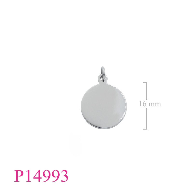 <p>Pendant, 16mm round plain tag.</p>