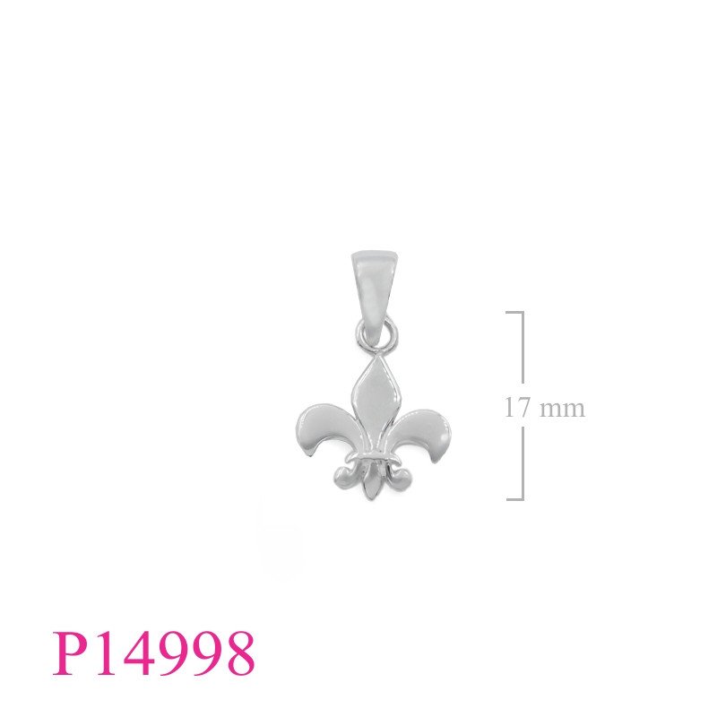 <p>Pendant, 15mm. fleur de lis.</p>