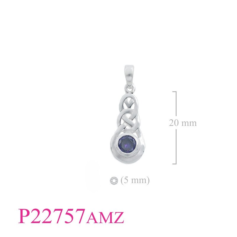 <p>Stone Pendant, Celtic with round Amethyst CZ.</p>