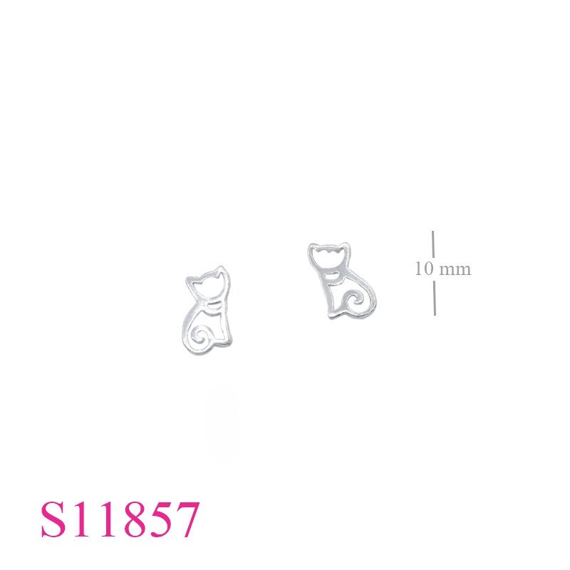 <p>Earrings, openwork sitting cat.</p>