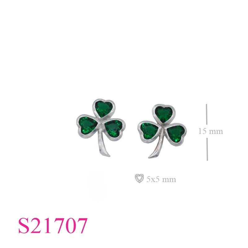 <p>Stone Earrings, Shamrock with heart Emerald Glasses.</p>