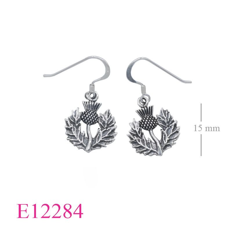 <p>Earrings, Thistle.</p>