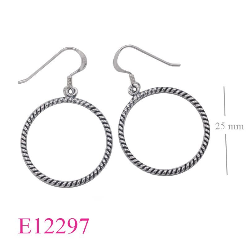 <p>Earrings, 25mm twisted wire hoop.</p>