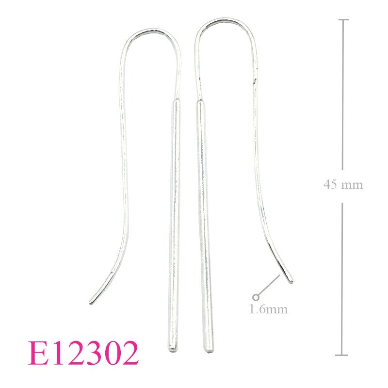 <p>Earrings, 1.6x45mm tube hook.</p>