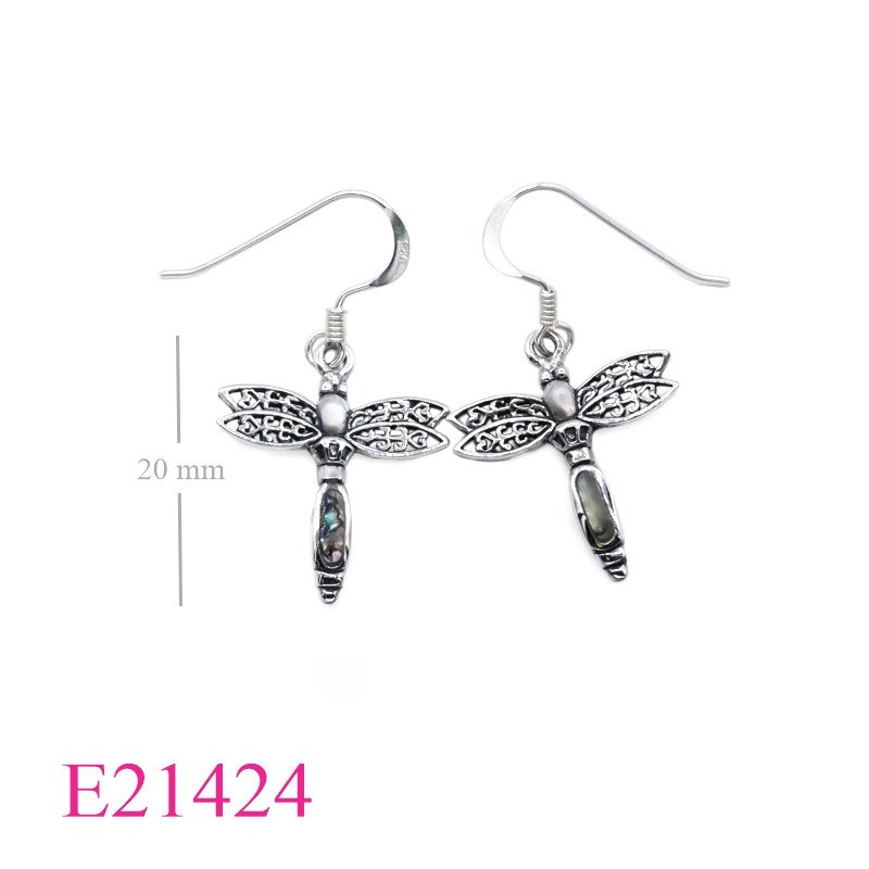 <p>Stone Earrings, dragonfly.</p>