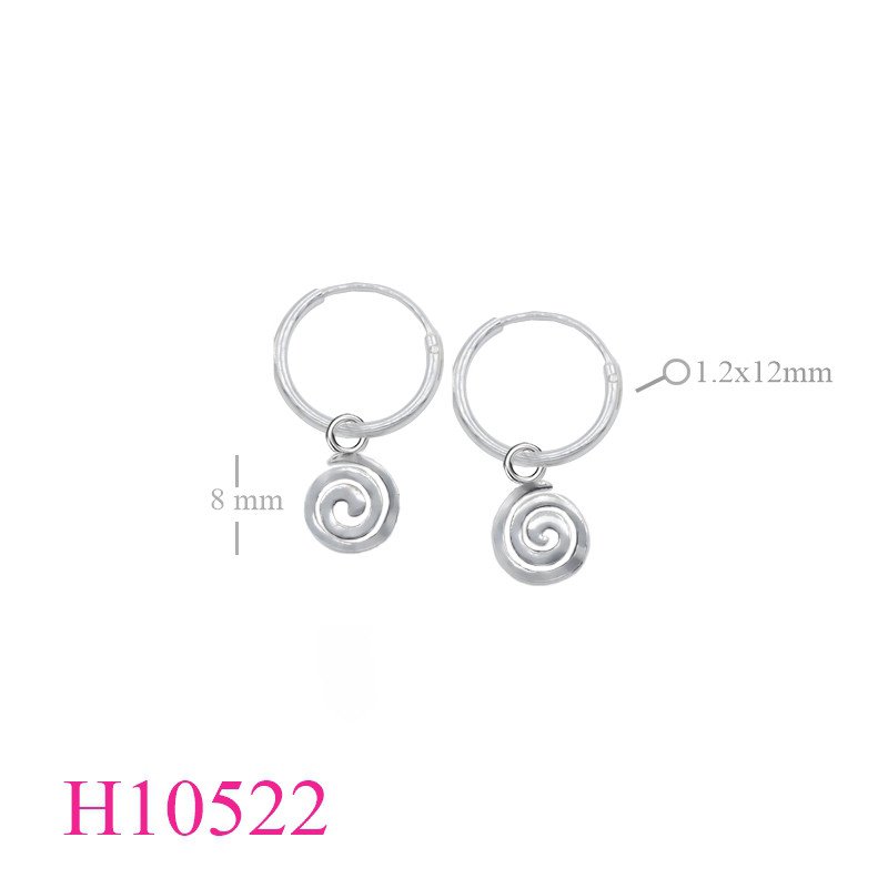 <p>Earrings, 12mm hoop and hanging swirl.</p>