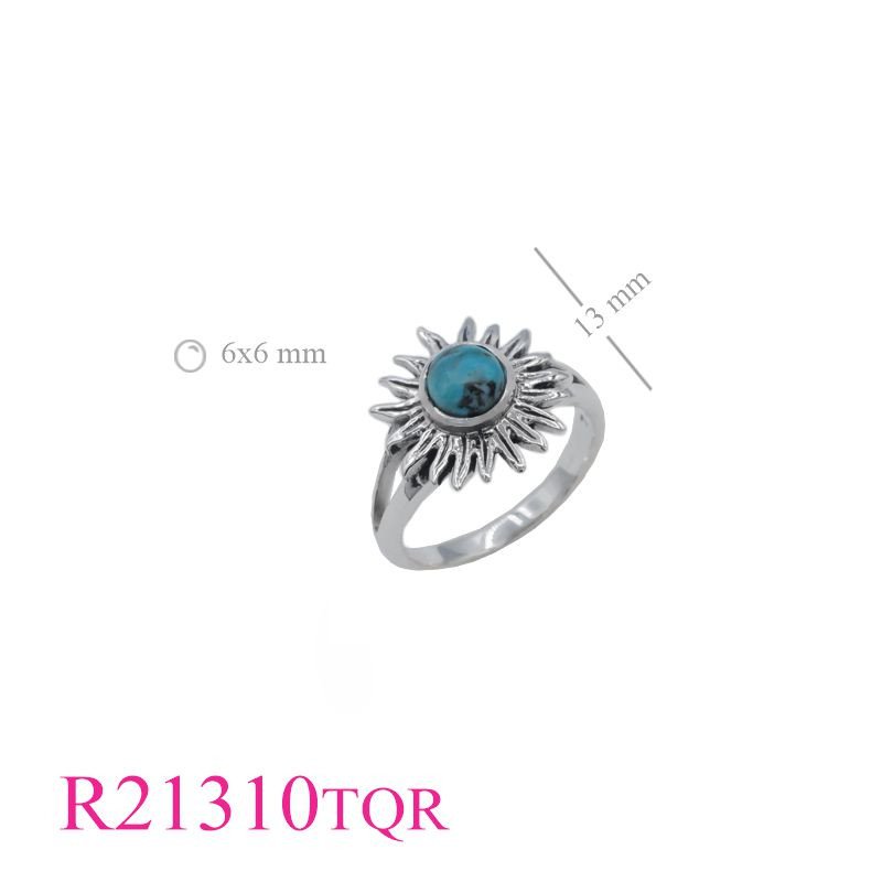 <p>Stone Ring, Sun with round Real Turquoise.</p>