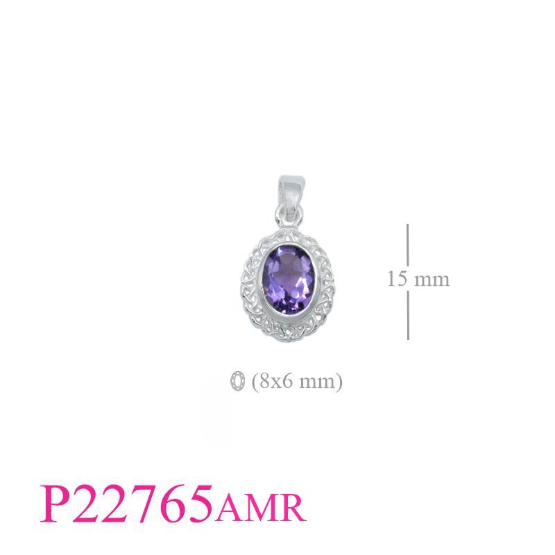 <p>Stone Pendant, oval Real Amethyst</p>