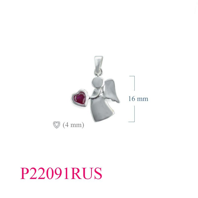 <p>Stone Pendant, guardian with 4mm heart Synthetic Ruby stone.</p>