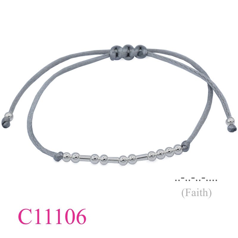 Bracelet, Morse code "Faith" beads.
