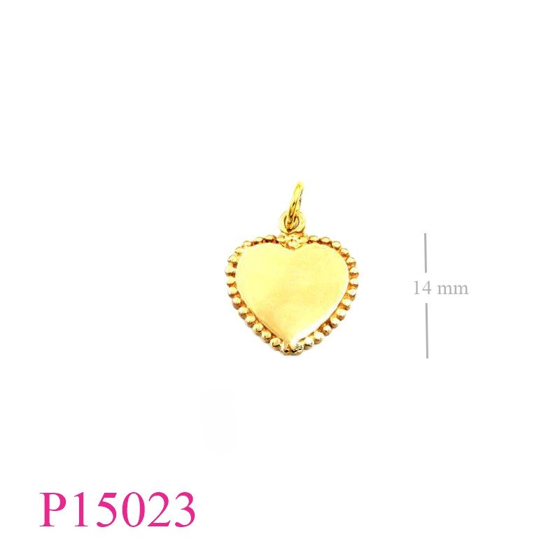 <p>Pendant, 14mm dots edge heart.</p>