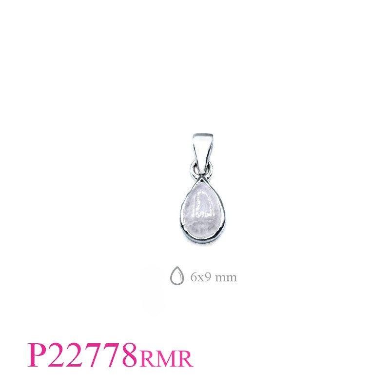 <p>Stone Pendant, 9x6mm drop Rainbow Moonstone.</p>