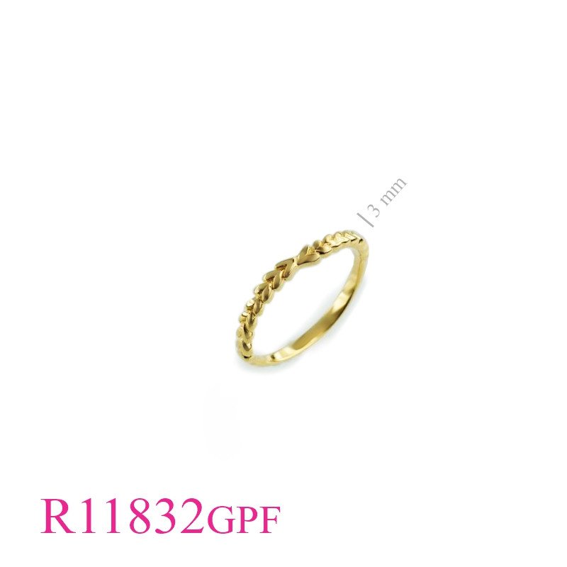 <p>Ring, small hearts line with Flash Gold plated.</p>