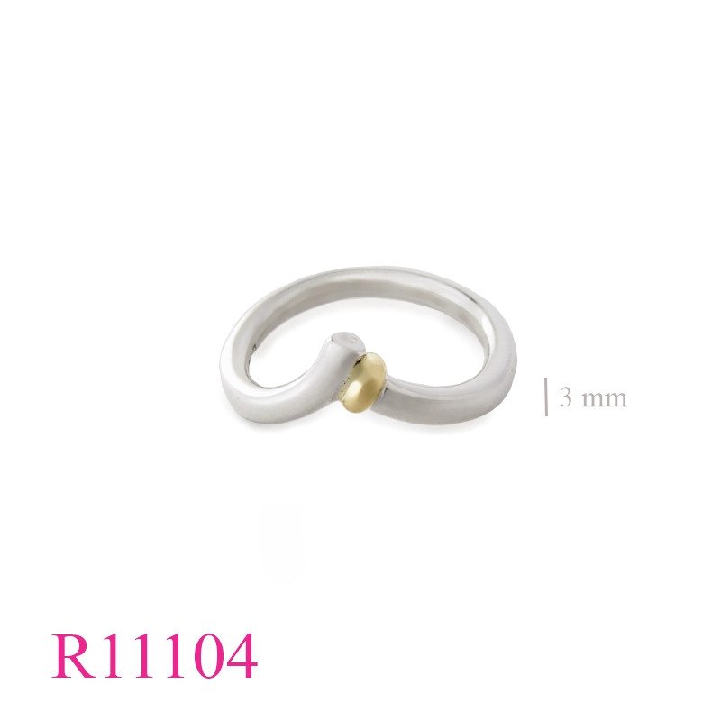 <p>Ring, silver wire with 14k gold ring.</p>
