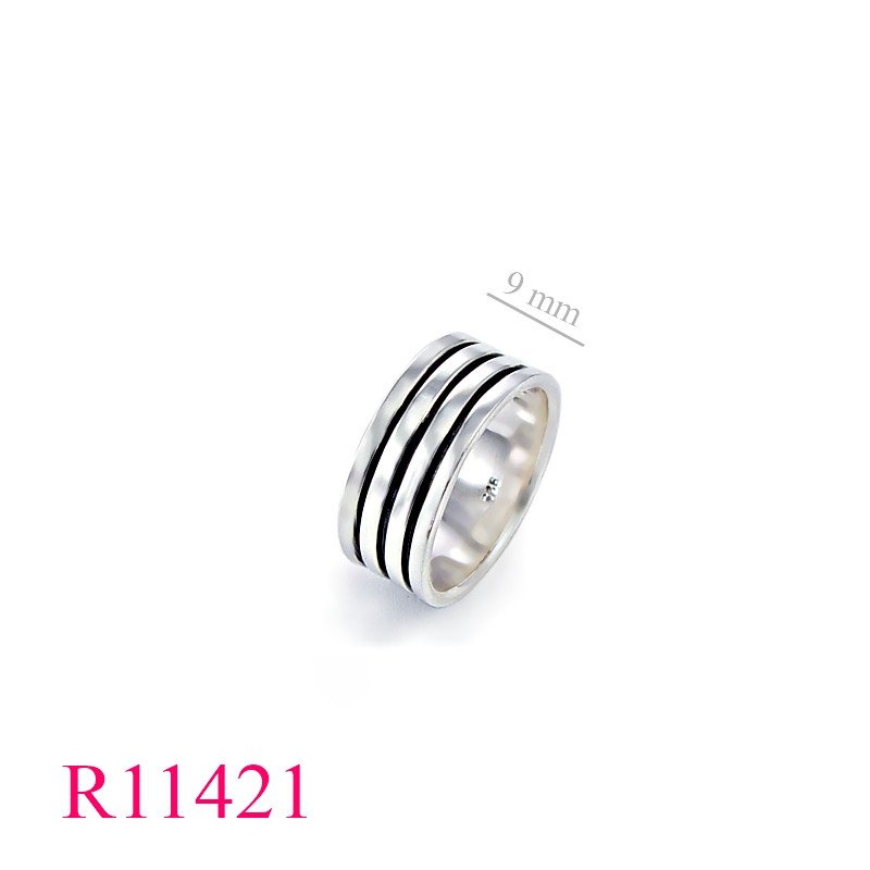 <p>Band Ring, 9mm 3 grooves.</p>