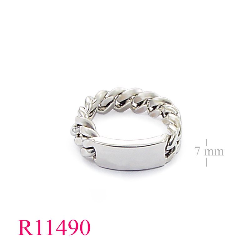 <p>Ring, flexible chain with 7mm plate.</p>
