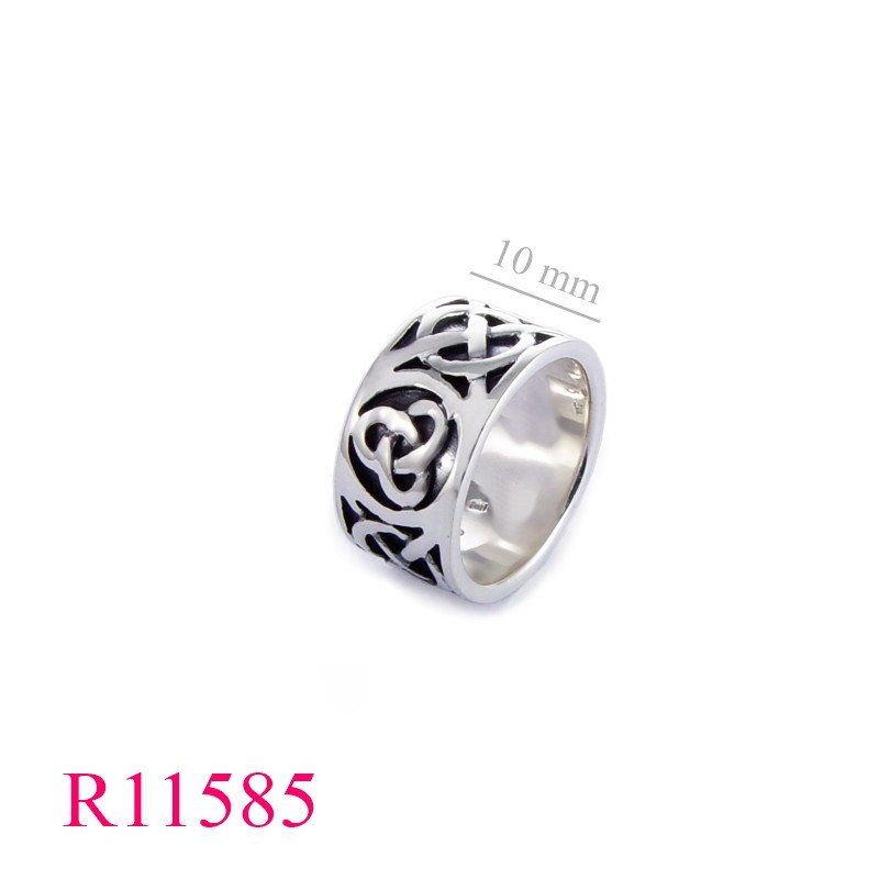 <p>Band Ring, 3 celtic designs on.</p>