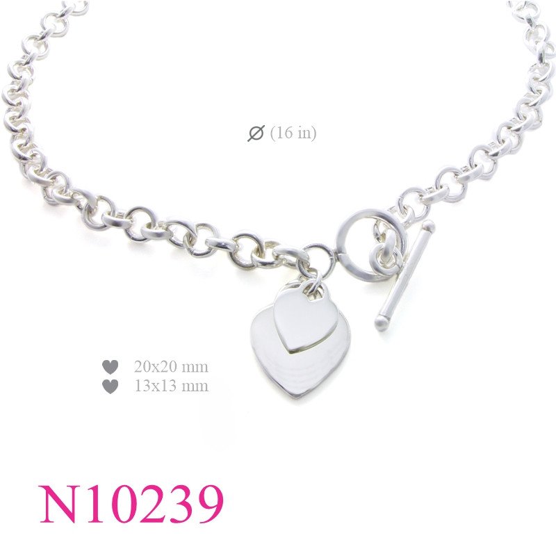 Heart Necklace, Lock Necklace, doublewith t- .