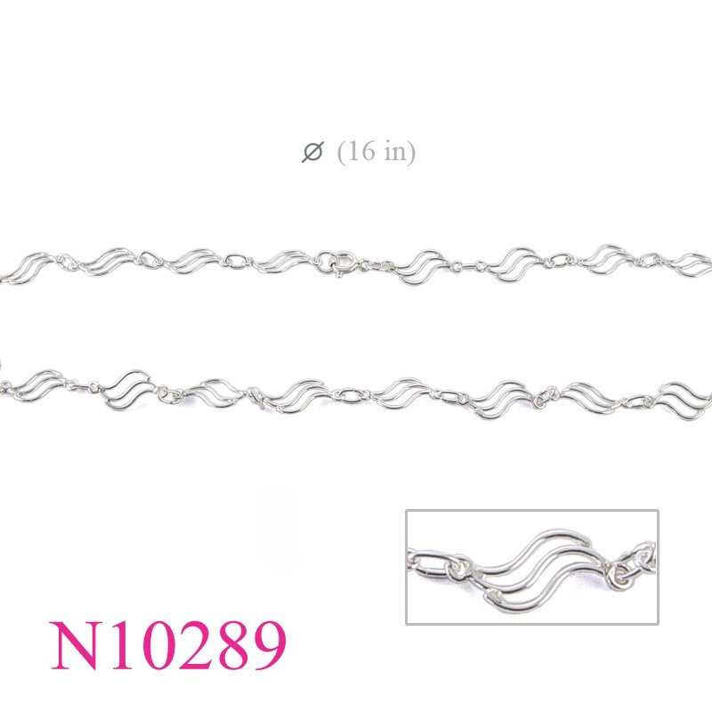 Necklace, 16 inches wave wires.