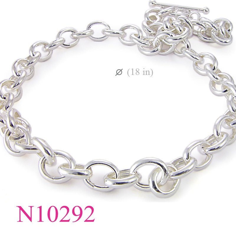 Oval links Necklace, 18 inches oval links t-lock.