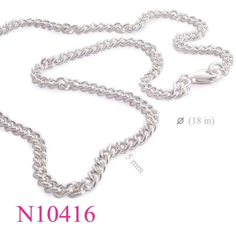 <p>Necklace, 18 inches single curb 110 chain.</p>