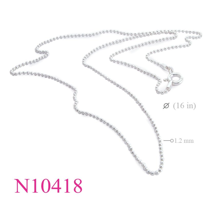 <p>Necklace, 16 inches 1.2mm ball chain.</p>