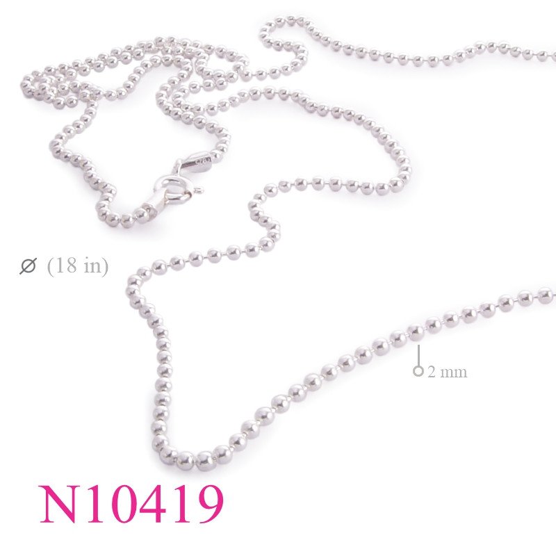 <p>Necklace, 18 inches 2mm ball chain.</p>