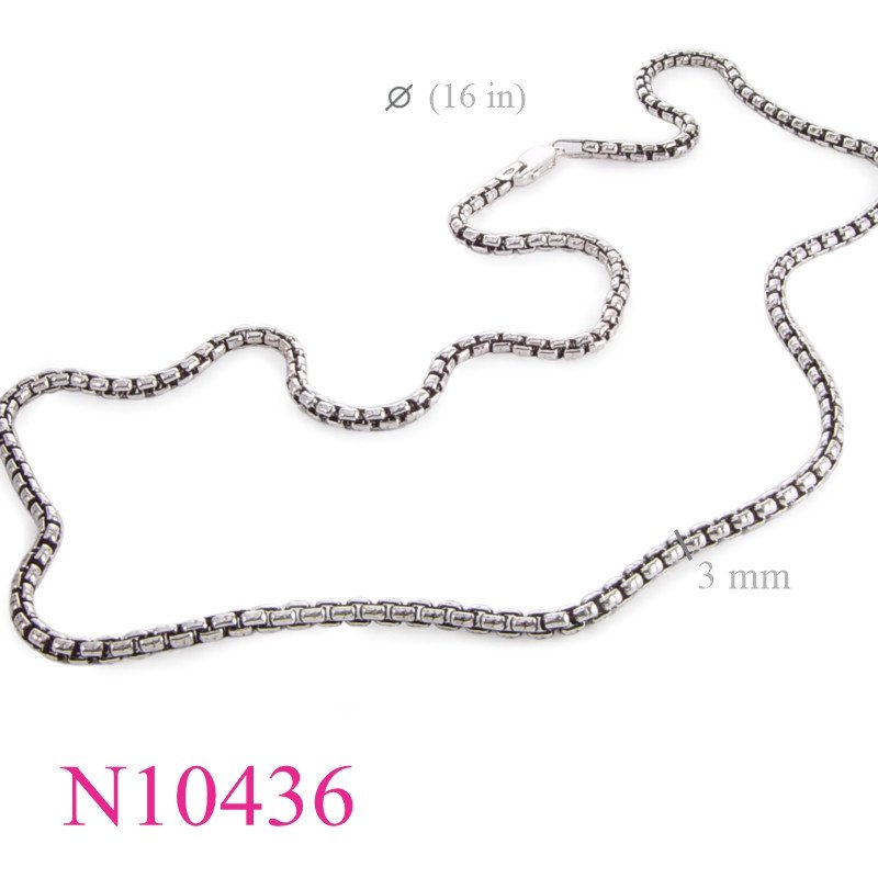 <p>Necklace, 16 inches 3mm cylinder links.</p>