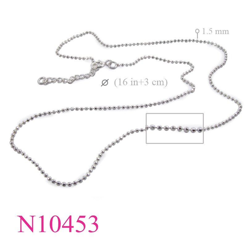 <p>Necklace, 16 inches 1.5mm diamond cut chain.</p>