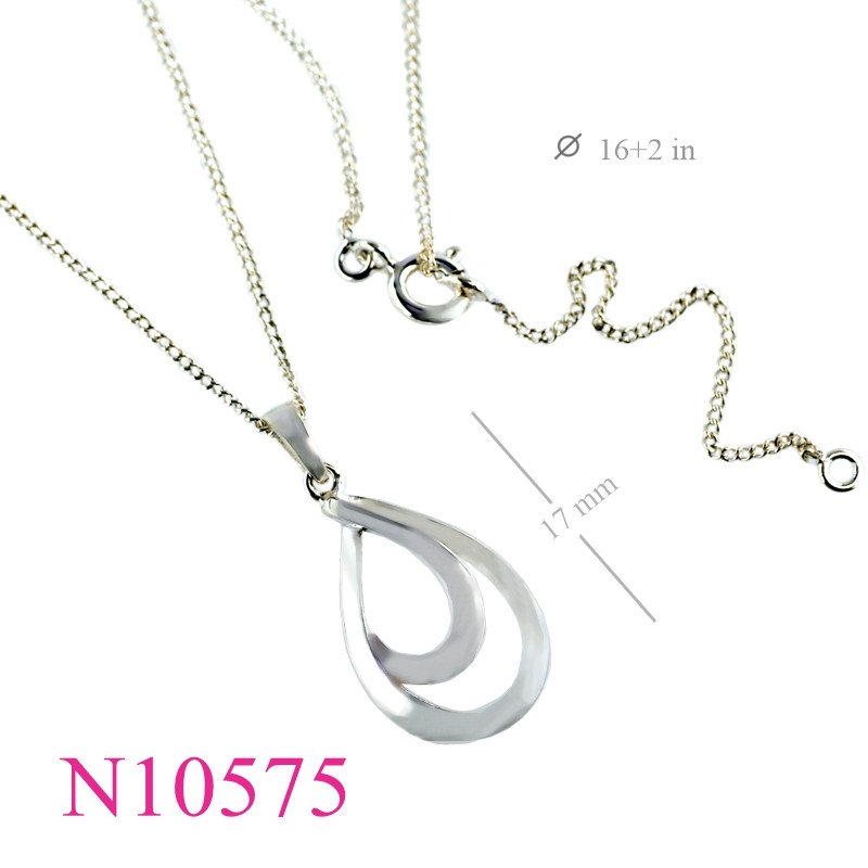 <p>Necklace, 16+2 inches chain and double drop charm.</p>