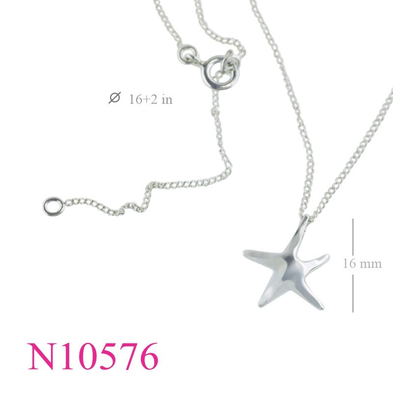 <p>Necklace, 16+2 inches chain and starfish.</p>