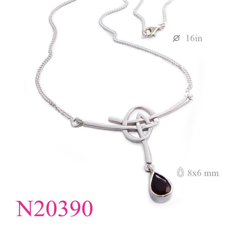 <p>Necklace, hanging 8x6mm drop stone.</p>