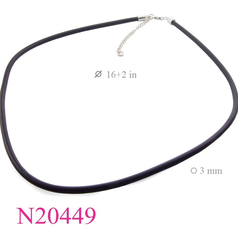 <p>Necklace, 16+2 inches 3mm rubber string.</p>