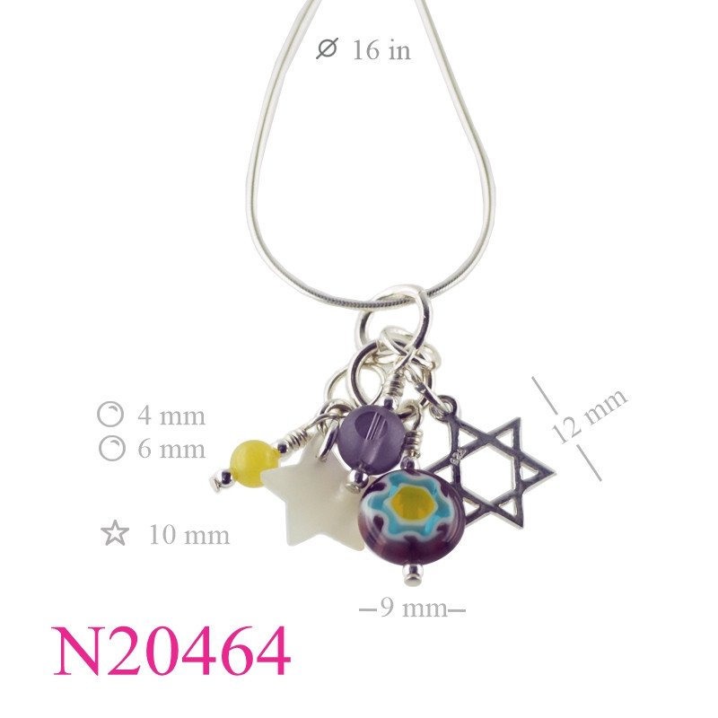 <p>Star Necklace, 16 inches snake chain with MOP , Davis , and Venetian glass bead.</p>