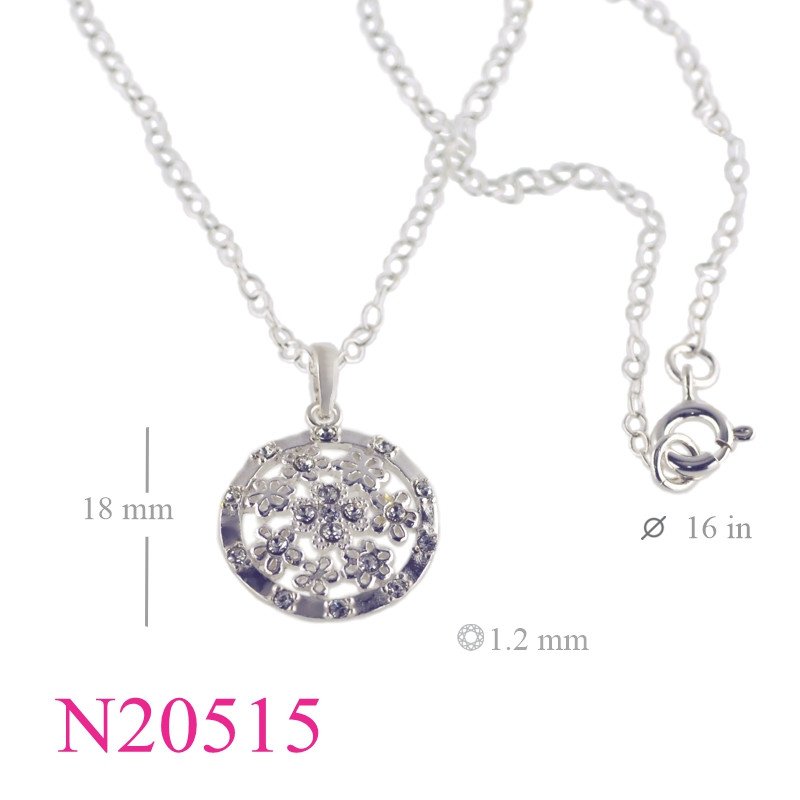 <p>Necklace, 16 inches normal chain and  flowers in round.</p>