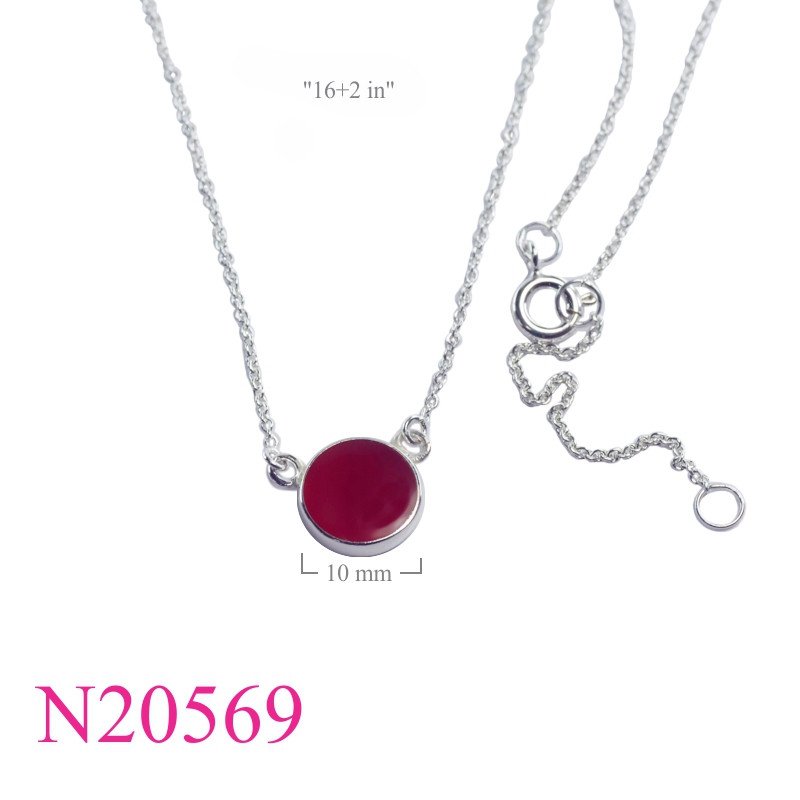 <p>Stone Necklace, 16+2 inches chain and 10mm round stone.</p>