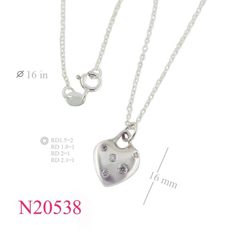 <p>Necklace, 18 inches chain and heart padlock with 3 small CCZs.</p>