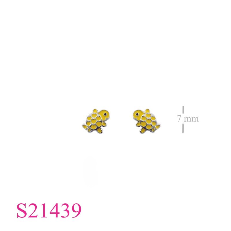 <p>Enamel Earrings, turtle.</p>