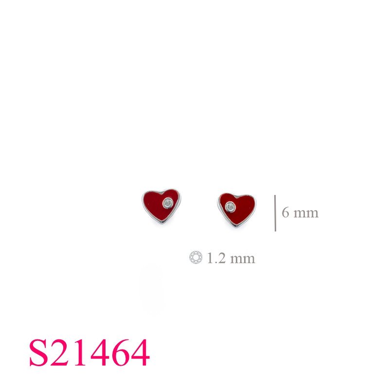 <p>Heart Earrings, CZ Earrings, enamel with small CCZ.</p>