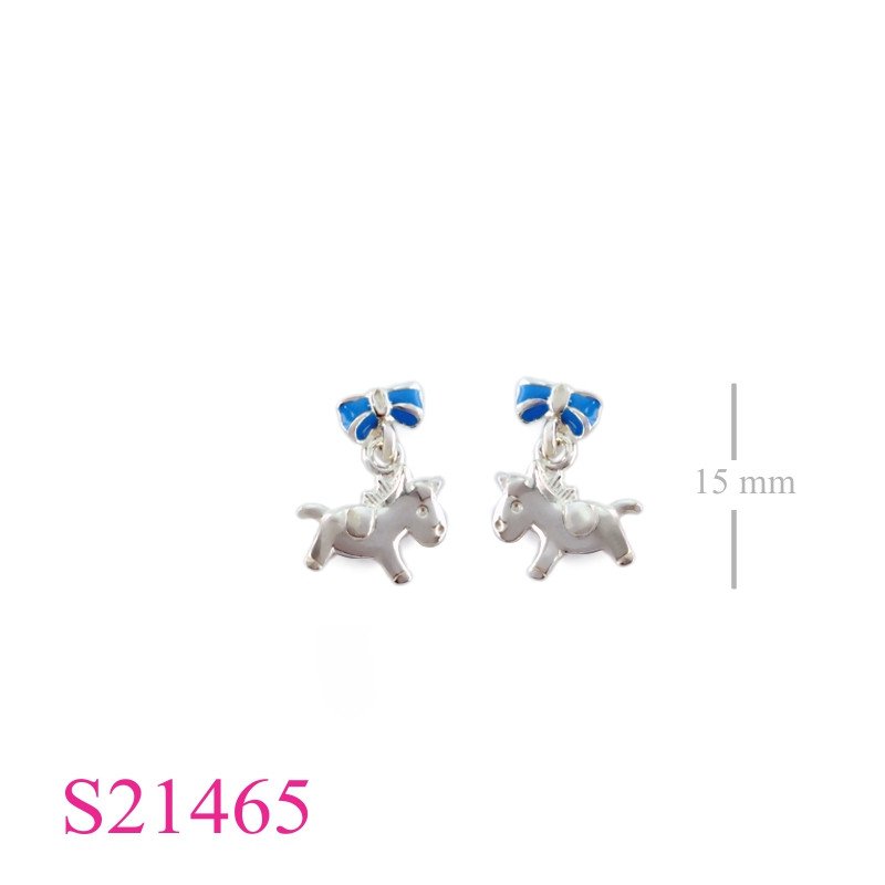 <p>Earrings, enamel pony and bo.</p>