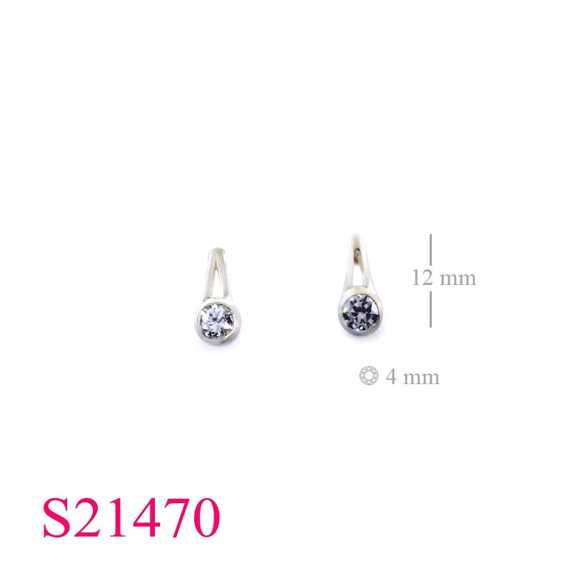 <p>Earrings, drop design with 4mm round CCZ.</p>