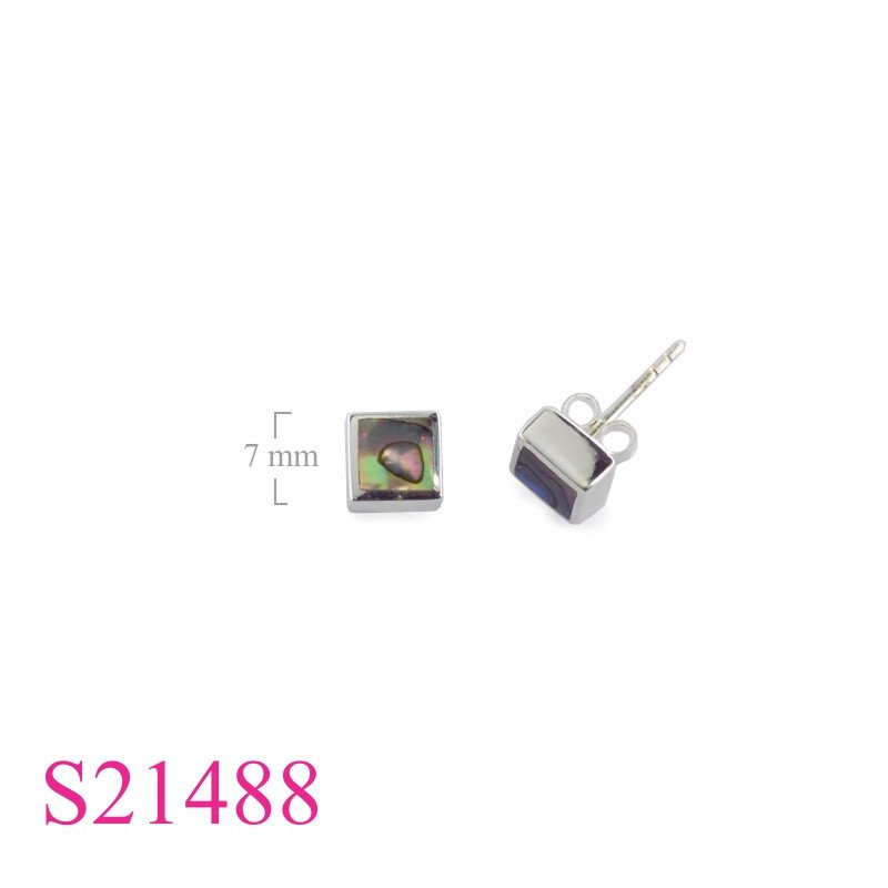 <p>Earrings, 6mm square.</p>
