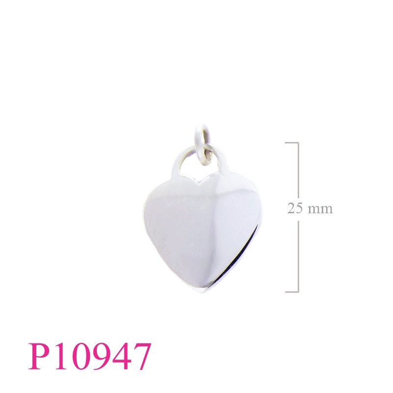 <p>Heart Pendant, 20mm flat heart.</p>