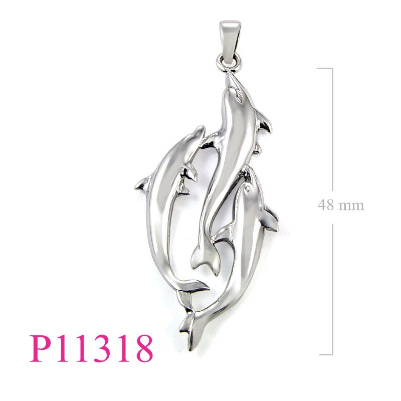 <p>Dolphin Pendant, 3 dolphins.</p>