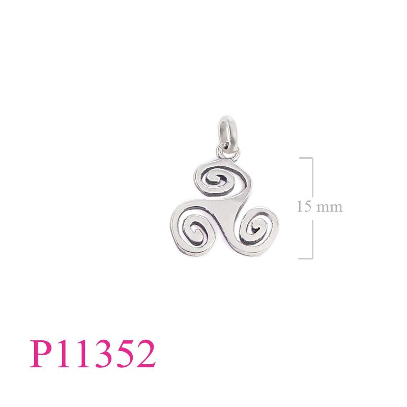 <p>Pendant, tri-spirals.</p>