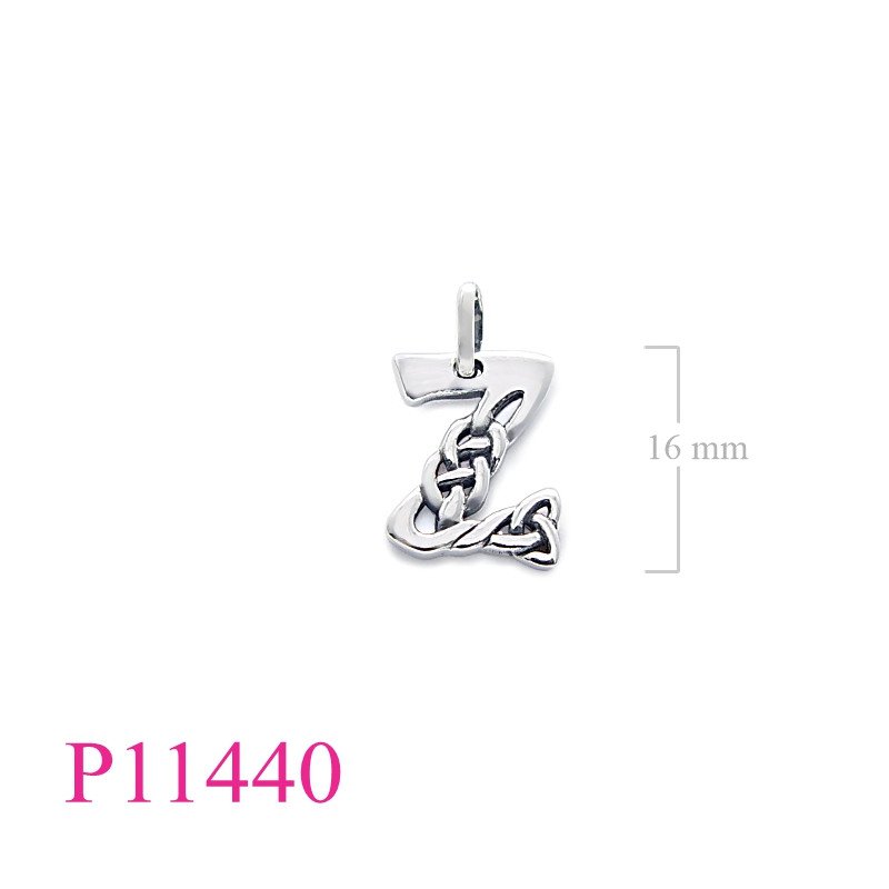 <p>Celtic Initial Letter Pendant, Alphabet celtic"Z".</p>