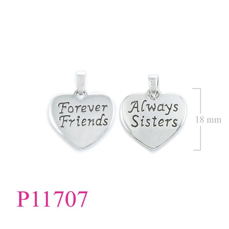 <p>Heart Pendant, heart "Always Sisters, Forever Friends".</p>