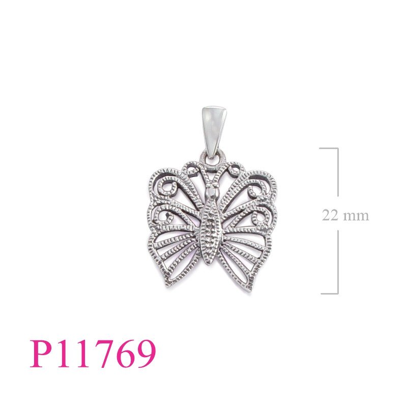 <p>Butterfly Pendant, stenciled butterfly.</p>